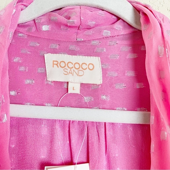 Rococo Sand x Revolve Lurex Dress Fuchsia Pink Mini Size Large NWT - Picture 4 of 10